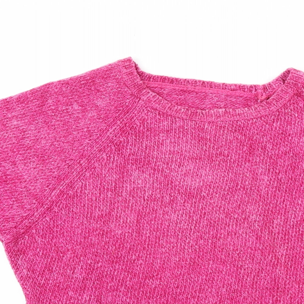 Preworn Womens Pink  Knit Basic T-Shirt Size S
