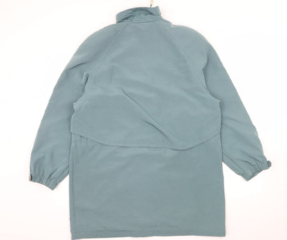 Back view of Silkana women’s blue overcoat coat, size UK 12