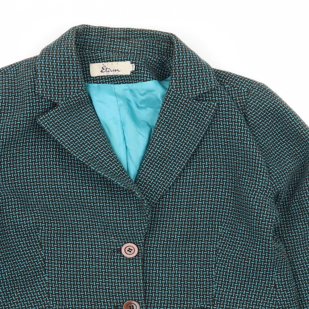 Miss Etam Womens Blue Geometric  Jacket  Size 12