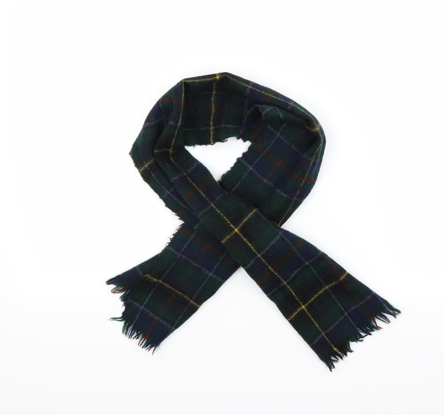 Preworn Unisex Green Check   Scarf