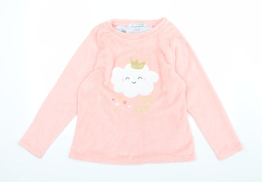 Just Like You Womens Pink  Fleece Top Pyjama Top Size M  - Dream Queen