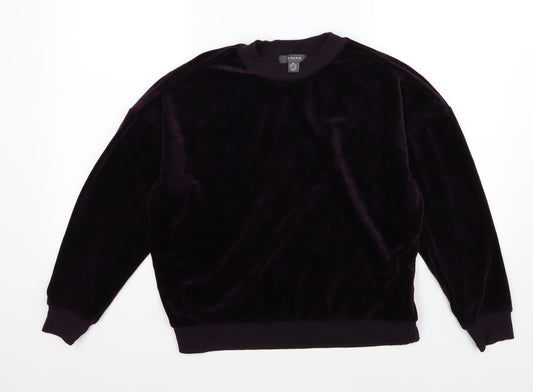 Primark Womens Purple  Velour Pullover Sweatshirt Size XS