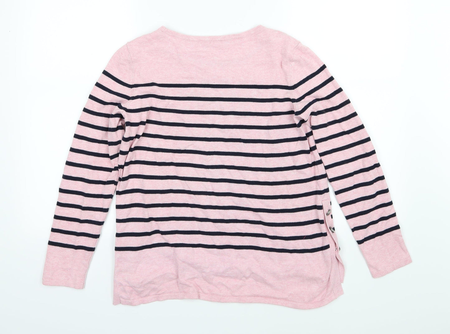 EDC Womens Pink Striped Knit Pullover Jumper Size M