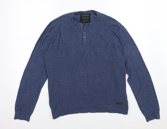 Thread Bare Mens Blue  Knit Pullover Jumper Size L