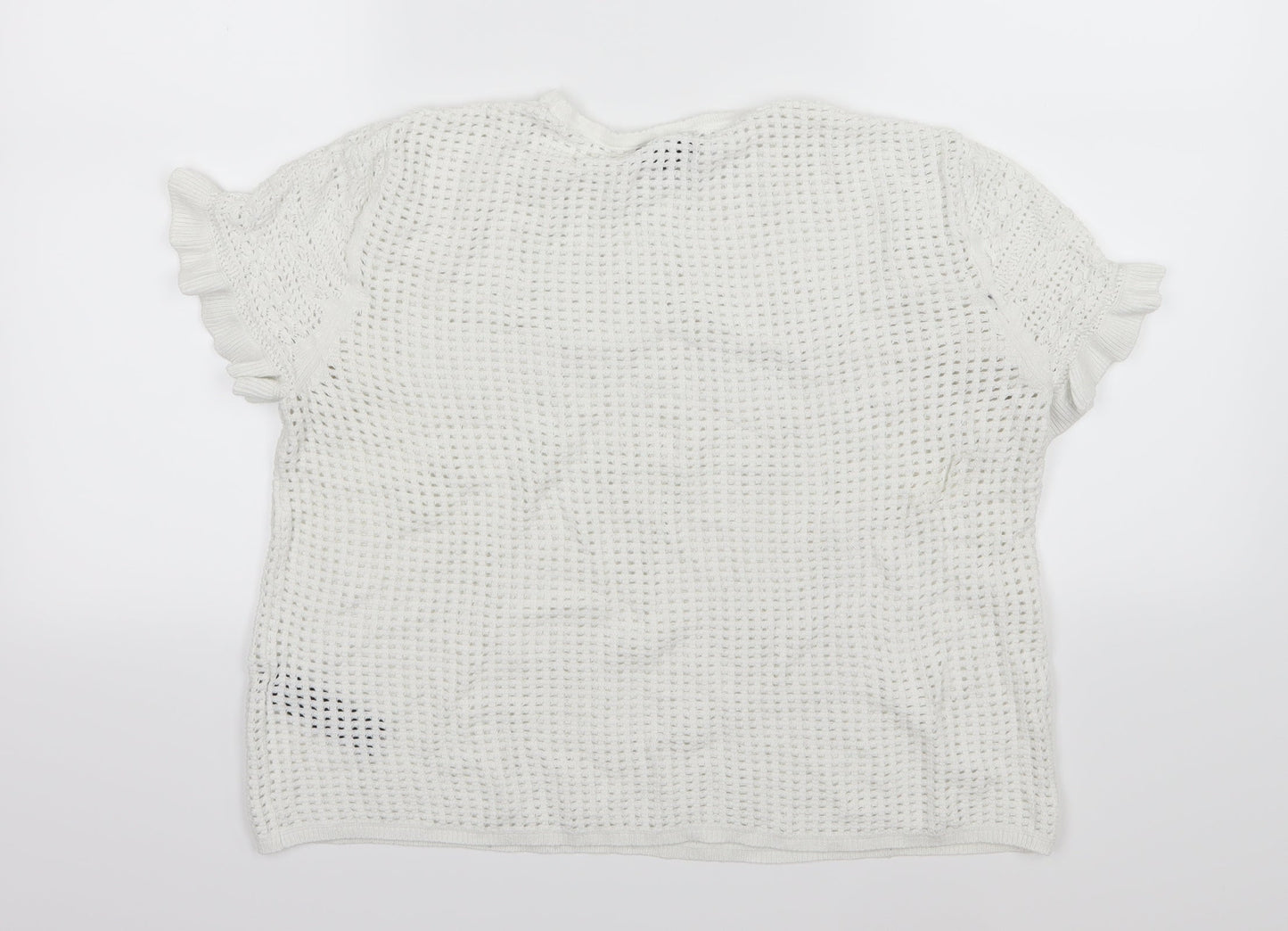 Topshop Womens White  Knit Pullover Jumper Size 14