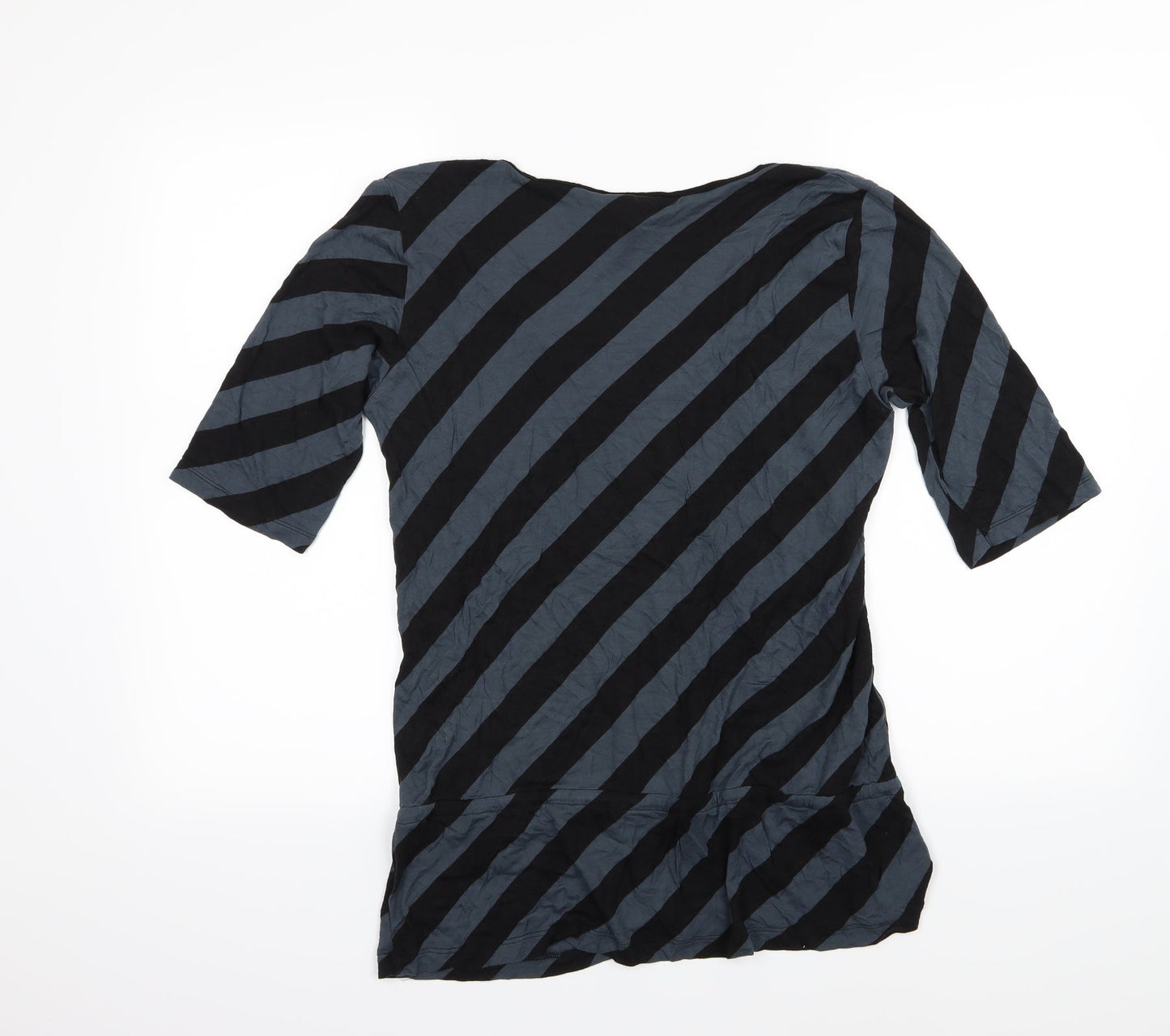H&M Womens Blue Striped Jersey Basic T-Shirt Size L