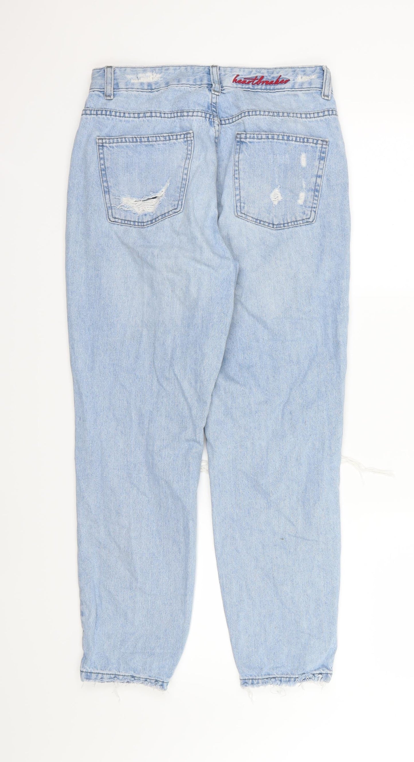 FB sister Womens Blue  Denim Tapered Jeans Size S L26 in - Girlfriend Fit