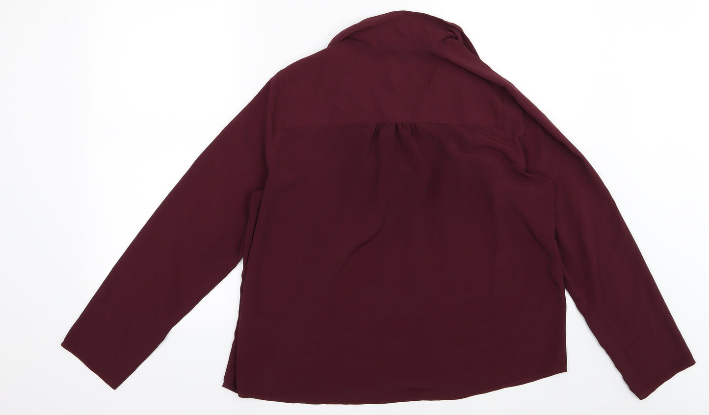 Marks and Spencer Womens Purple  Chiffon Basic Blouse Size 14  - Burgundy