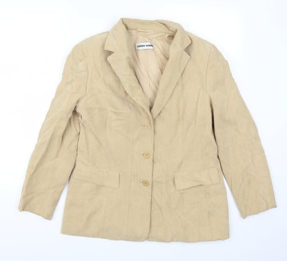Front view of Gerry Weber women’s beige jacket suit jacket, size UK 38