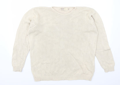 Additional front view of EWM women’s beige jumper, size UK 14