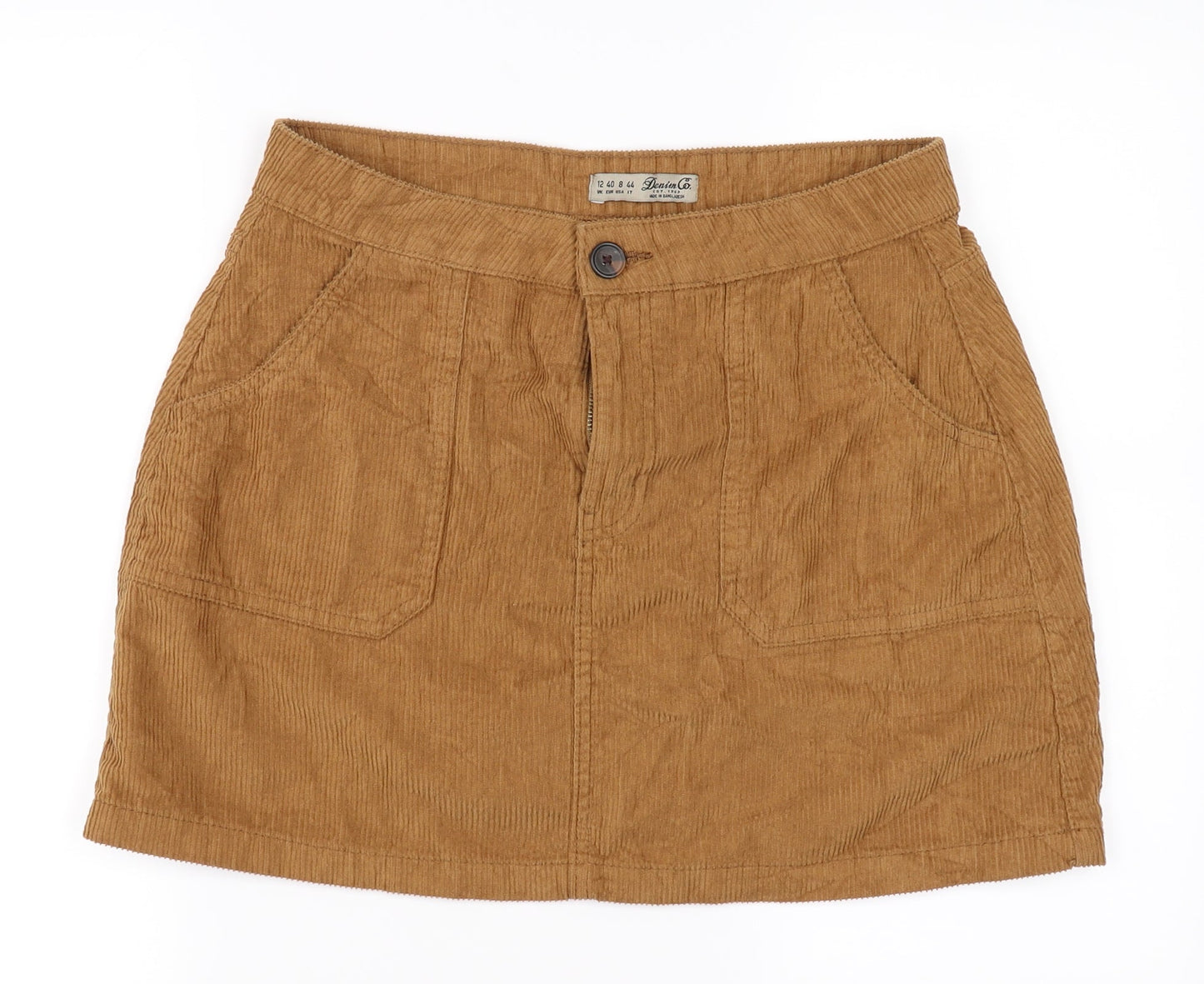denim co  Womens Brown  Corduroy A-Line Skirt Size 12