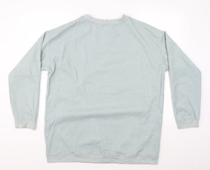 Back view of orderplus women’s green jumper, size M