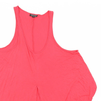 Close-up detail of Topshop women’s pink a-line, size UK 12
