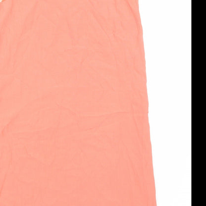 Brand and care label for Topshop women’s pink a-line, size UK 8