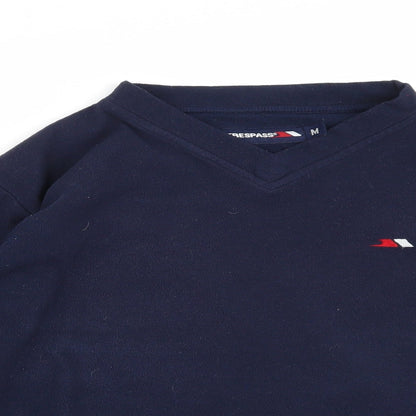 Close-up detail of Trespass women’s blue jumper, size M