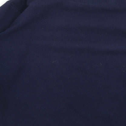 Brand and care label for Trespass women’s blue jumper, size M