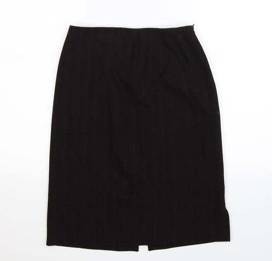 Joan Stephen Womens Black Striped Knit Straight & Pencil Skirt Size 6