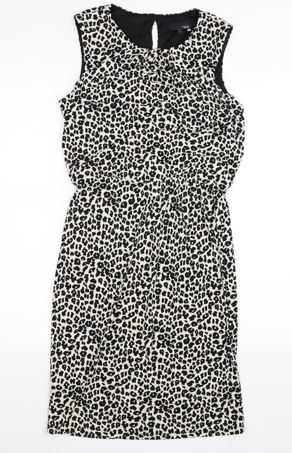 Additional front view of Next women’s multicoloured animal print bodycon, size UK 8