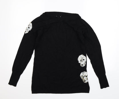 Additional front view of Cubus women’s black knit jumper, size M