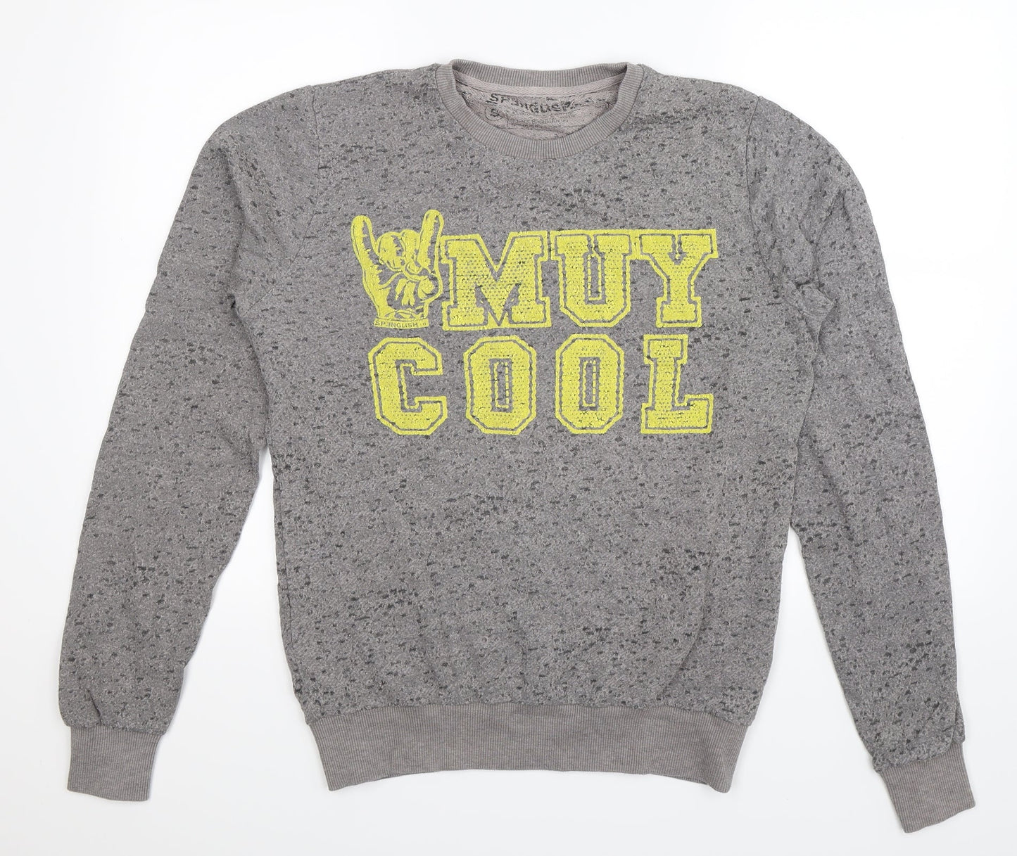 Spanglish Mens Grey   Pullover Sweatshirt Size S