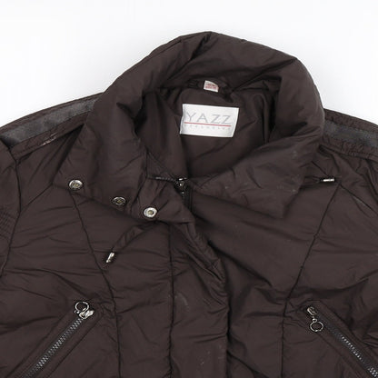 Close-up detail of Yazz women’s grey jacket, size UK 12