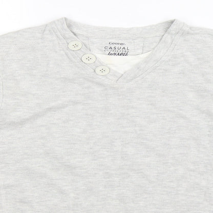 Close-up detail of George men’s grey knit jumper, size S