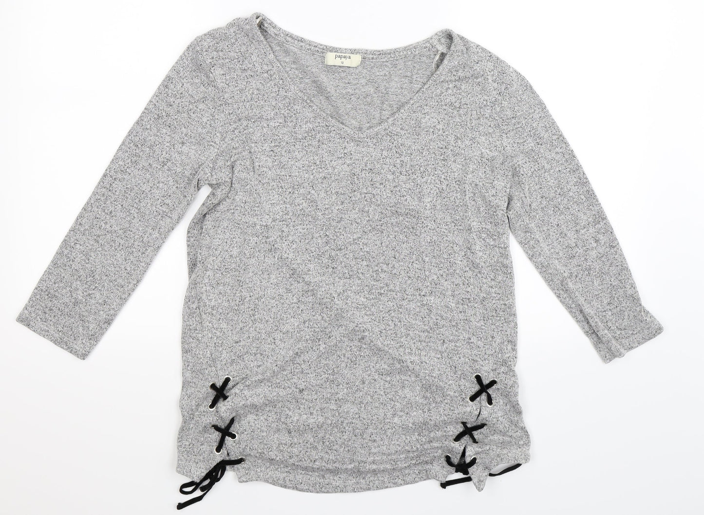 Papaya Womens Grey  Knit Pullover Jumper Size 10