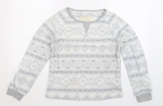 Debenhams Womens White Geometric  Top Pyjama Top Size 10