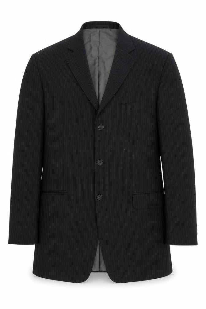 Marks & Spencer Mens Black Striped  Jacket Suit Jacket Size 44