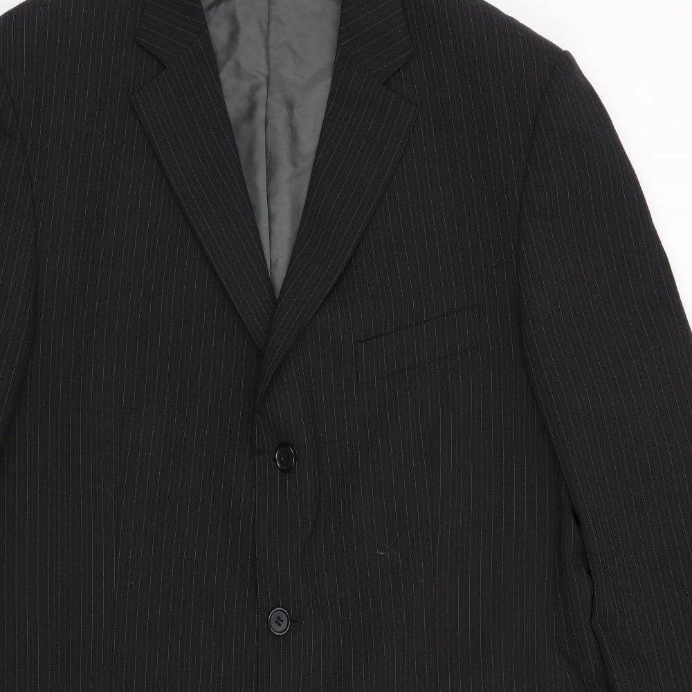 Marks and Spencer Mens Black Striped  Jacket Suit Jacket Size 44