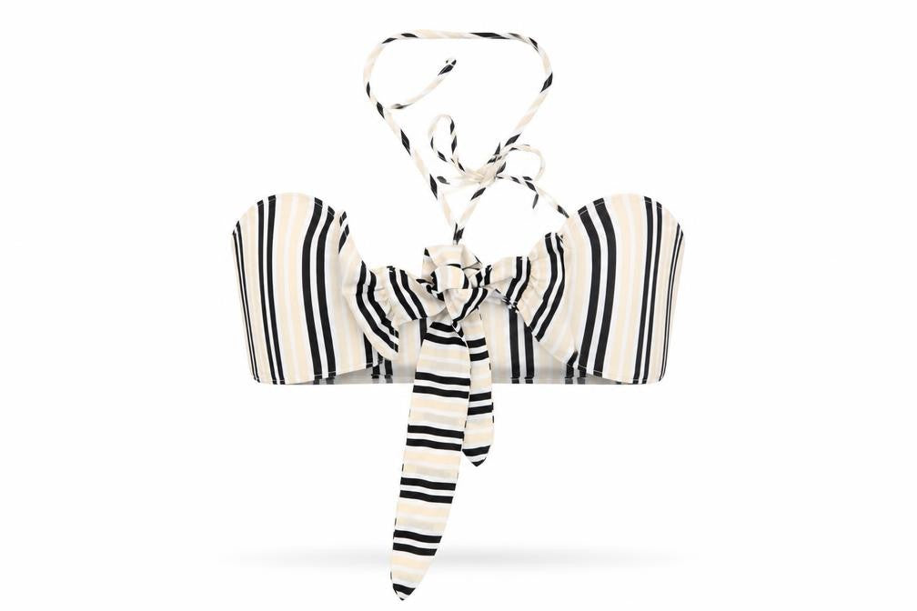 Missguided Womens Beige Striped  Cropped Blouse Size 10