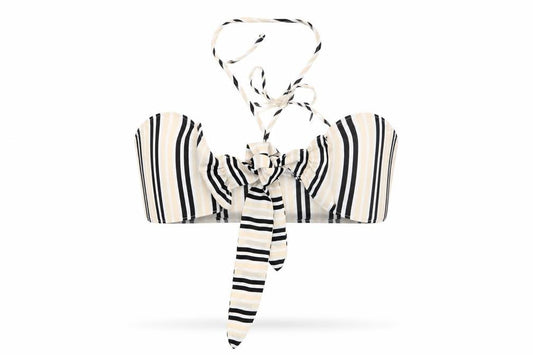 Missguided Womens Beige Striped  Cropped Blouse Size 10
