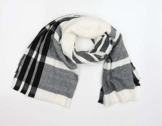 Preworn Womens White Check Knit  Scarf