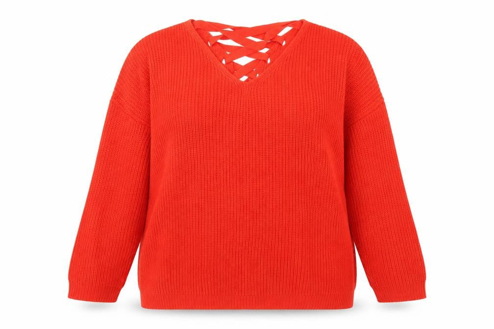 Capsule Womens Red Knit Pullover Jumper Size 18