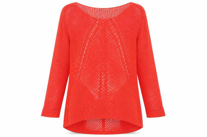 Front view of Next women’s red knit jumper, size UK 8