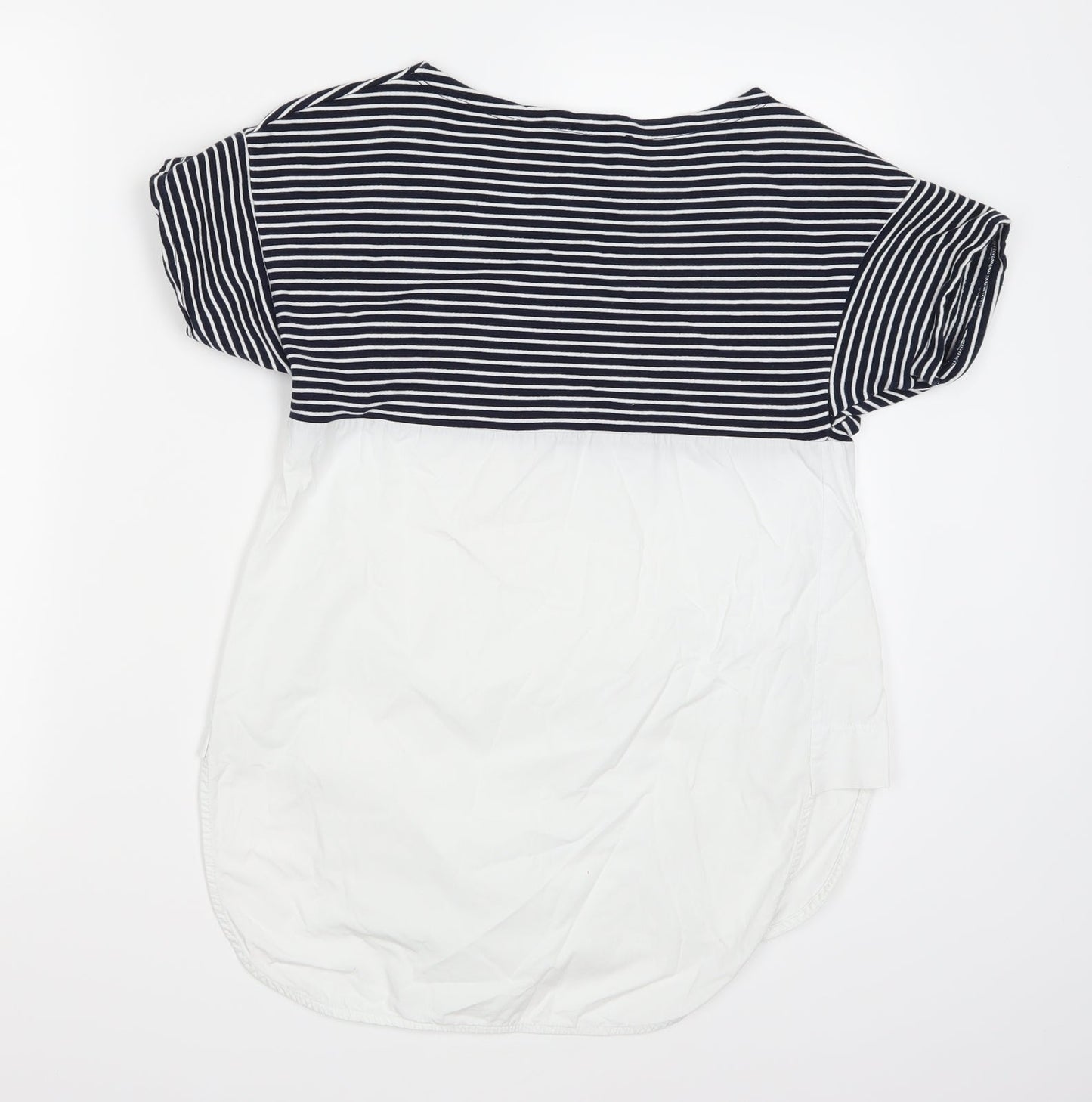 ZARA  Womens Blue Striped  Basic T-Shirt Size S