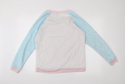 Back view of Disney women’s blue jumper, size UK 12