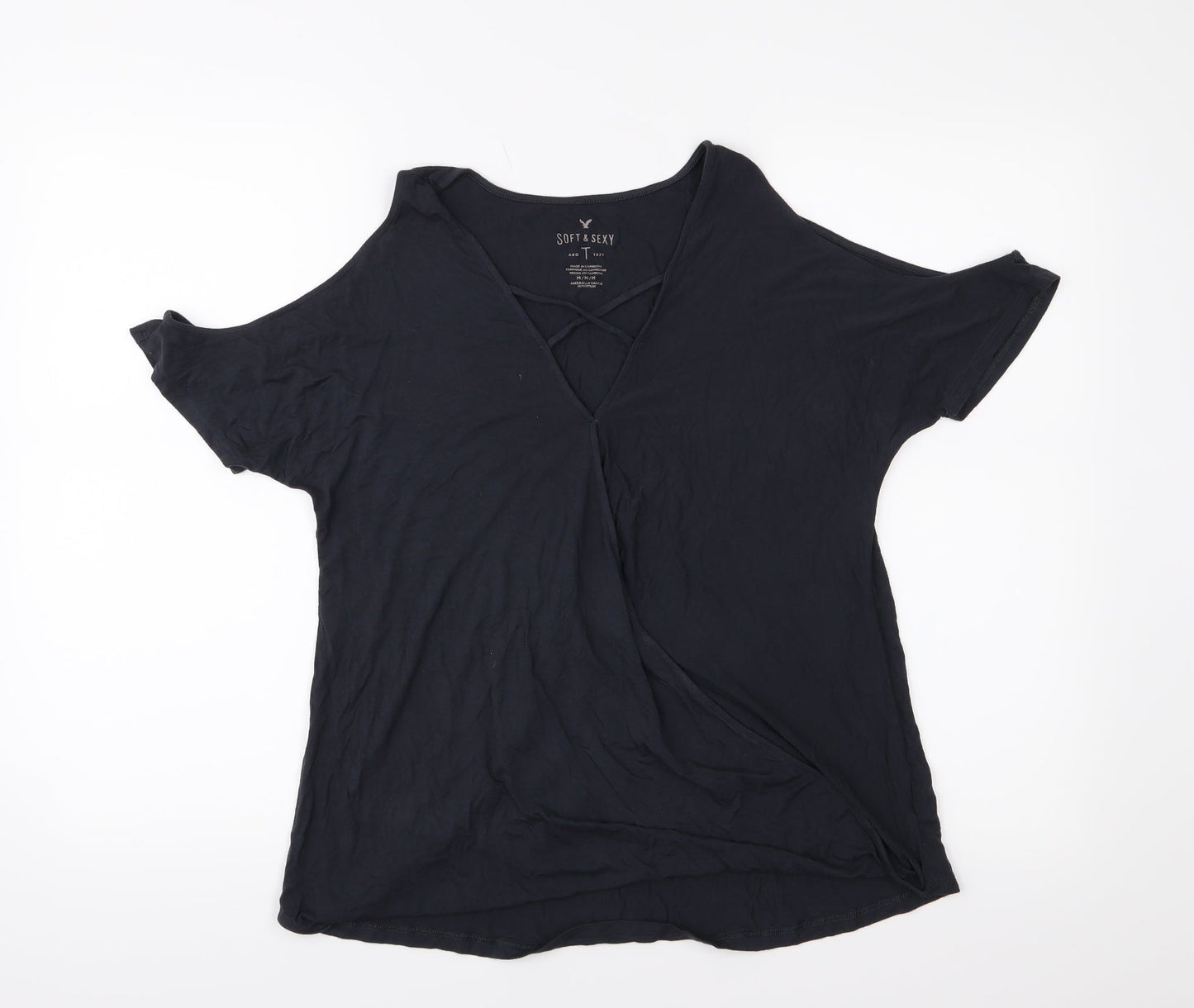 American Eagle Womens Black   Basic T-Shirt Size M