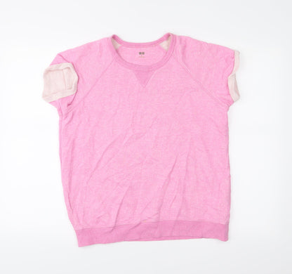 Front view of Uniqlo women’s pink jumper, size M
