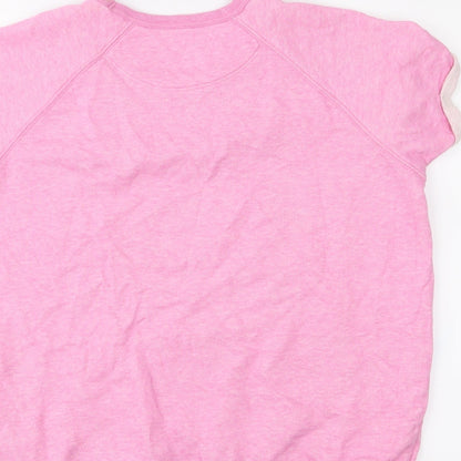 Brand and care label for Uniqlo women’s pink jumper, size M