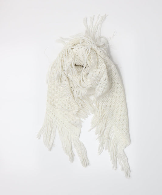 Preworn Womens White  Knit  Scarf