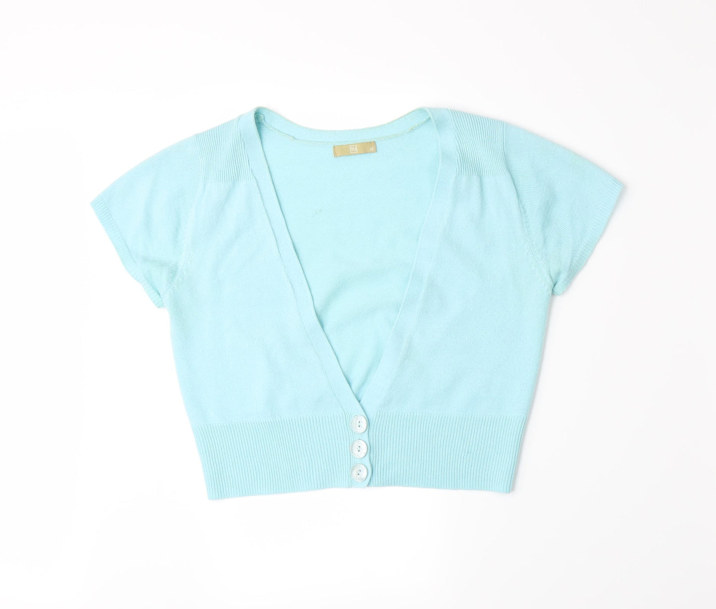 TU Womens Blue  Knit Cardigan Jumper Size 12