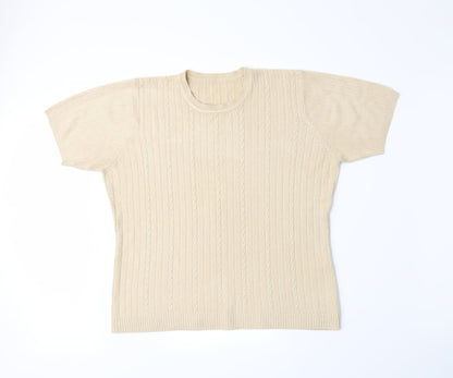Additional front view of Preworn women’s beige knit jumper, size M