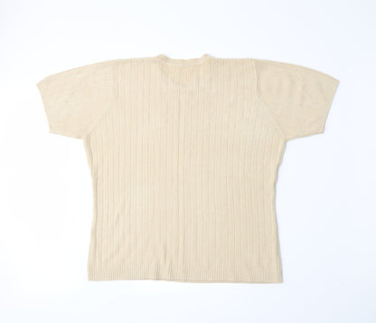 Back view of Preworn women’s beige knit jumper, size M