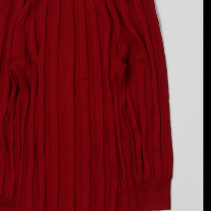 Brand and care label for et vous women’s red knit jumper, size UK 12