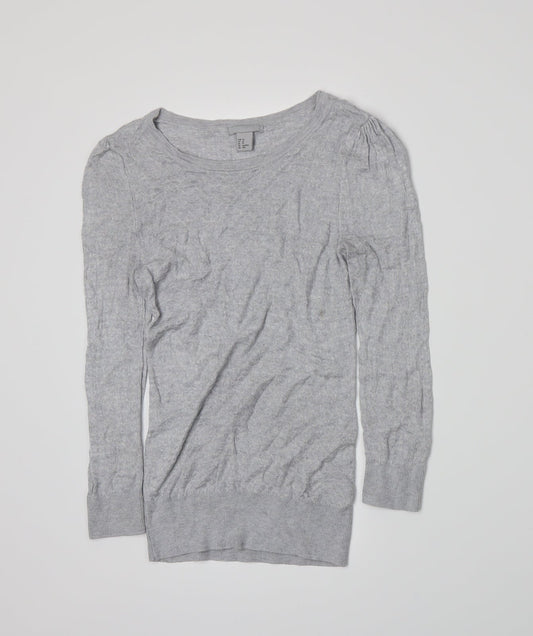 H&M Womens Grey  Knit Pullover Jumper Size XS