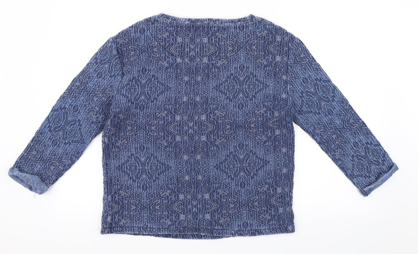 Pull&Bear Womens Blue Geometric  Pullover Sweatshirt Size M