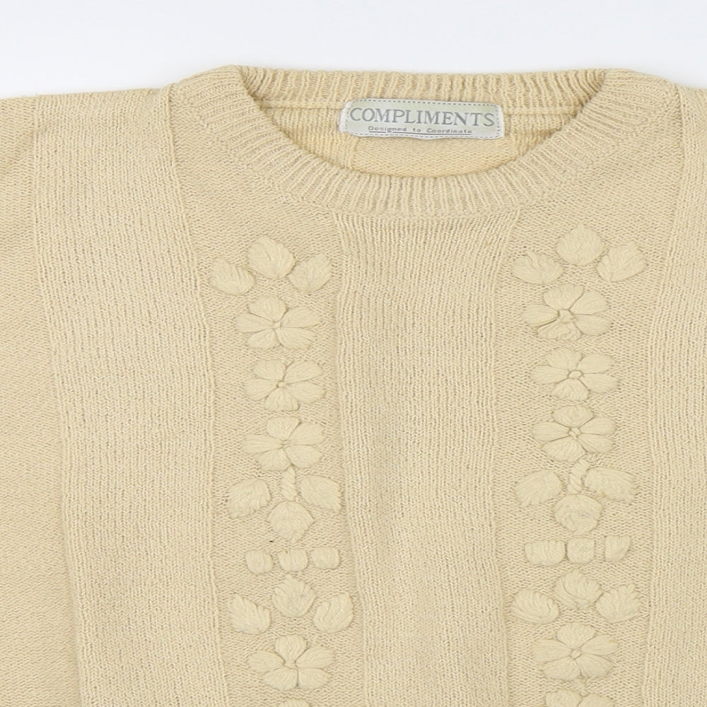 Compliments Womens Beige   Pullover Jumper Size M