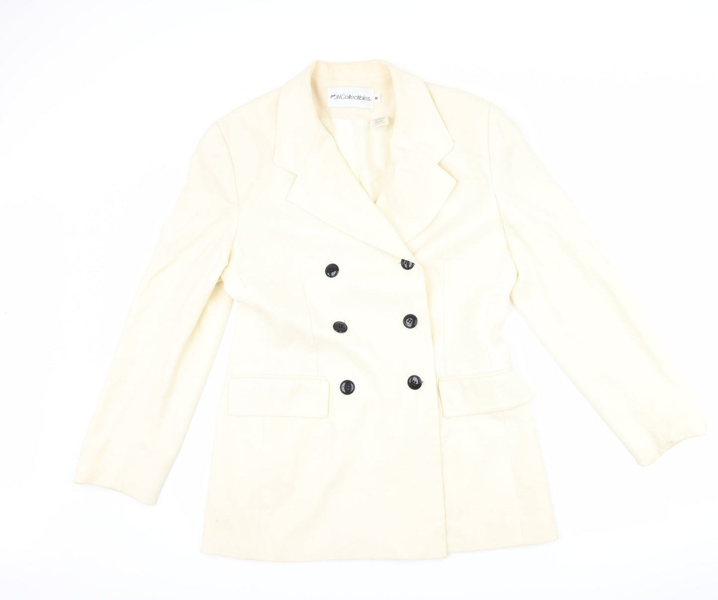 JH Collectibles Womens Ivory Spotted  Jacket Suit Jacket Size 8