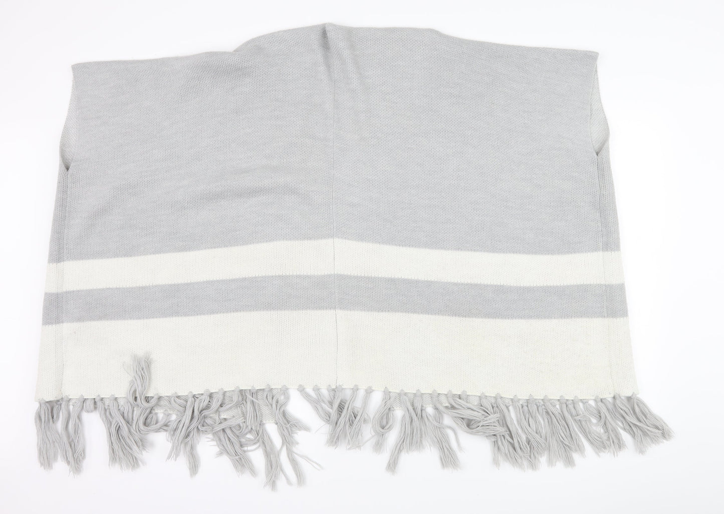 Red Herring Womens Grey Striped  Jacket Poncho Size S